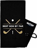 Vista 1 de Toalla de golf Best Mom by Par - Accesorios de golf para mujer - Regalos de golf para mujer - Toalla de golf divertida bordada