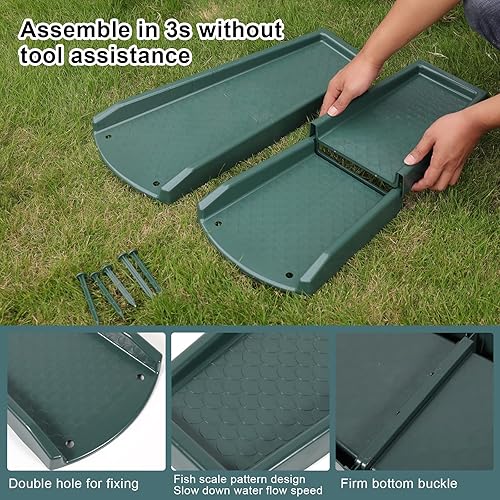 Vista 22 de Bloque de salpicaduras de canaleta de lluvia, extensiones de canalón de descenso para drenaje de agua, extensor de bajante de canalón de 24 Gris