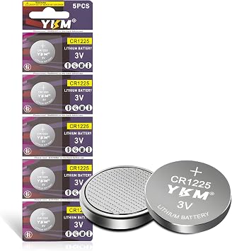 YKM 5 Pack CR1225 BR1225 3V Lithium Battery 1225 Battery for Thermometer