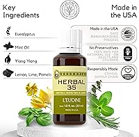 Vista 2 de L'EUDINE Mezcla de aceites esenciales Herbal 35, paquete de 35 extractos naturales, menta, eucalipto y lavanda, aceite de aromaterapia relajante