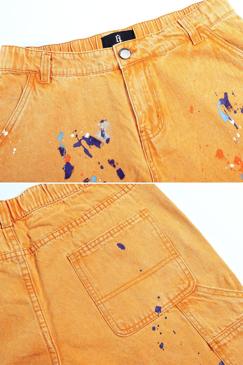 GINGTTO Men's Jeans Slim Fit Flared Stacked Denim Pants Hip Hop Streetwear - Image 7