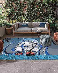 Amazon.com: Outdoor Rugs Mats, Reversible Easy-Cleaning Carpet, Pirate ...