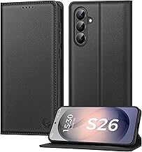 Mobile Phone Case for Samsung Galaxy S26 5G Case, Card Slot, Premium PU Leather Flip Case, Protective Case, Stand Function, Flip Case for Samsung Galaxy S26 5G - Black