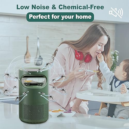 Miniatura 4 de VOLTORB Trampa para insectos para interiores, trampa atractante de insectos, potente luz exterminadora de insectos, alimentada por USB, repelente de