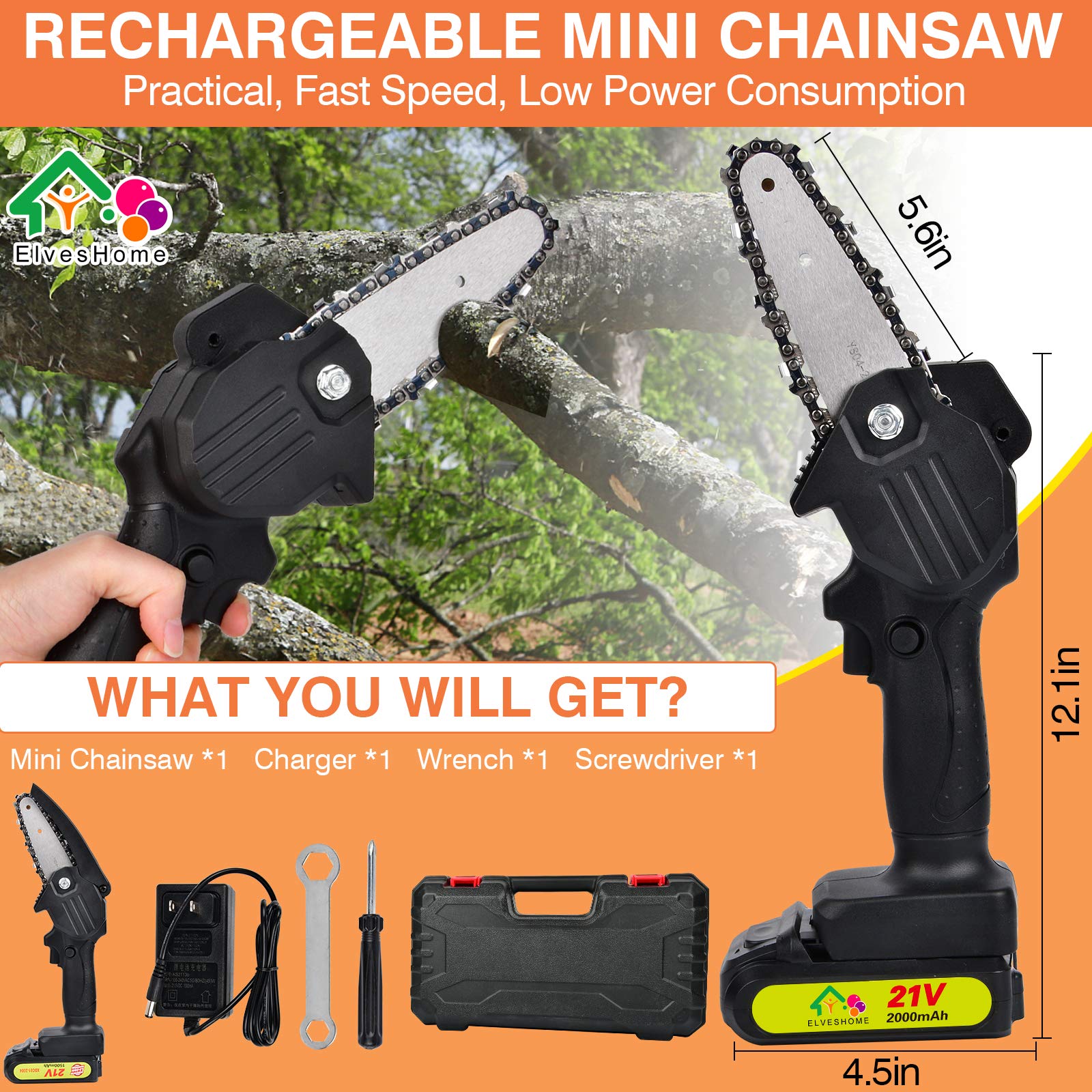 Mini Chainsaw, Electric Saw Battery Chainsaw, Mini Cordless Chainsaw