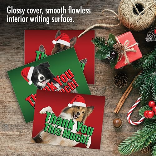 Miniatura 5 de The Best Card Company - 10 tarjetas de agradecimiento de Navidad (4 x 5.12 pulgadas) - Lindos animales navideños, saludos de gratitud surtidos