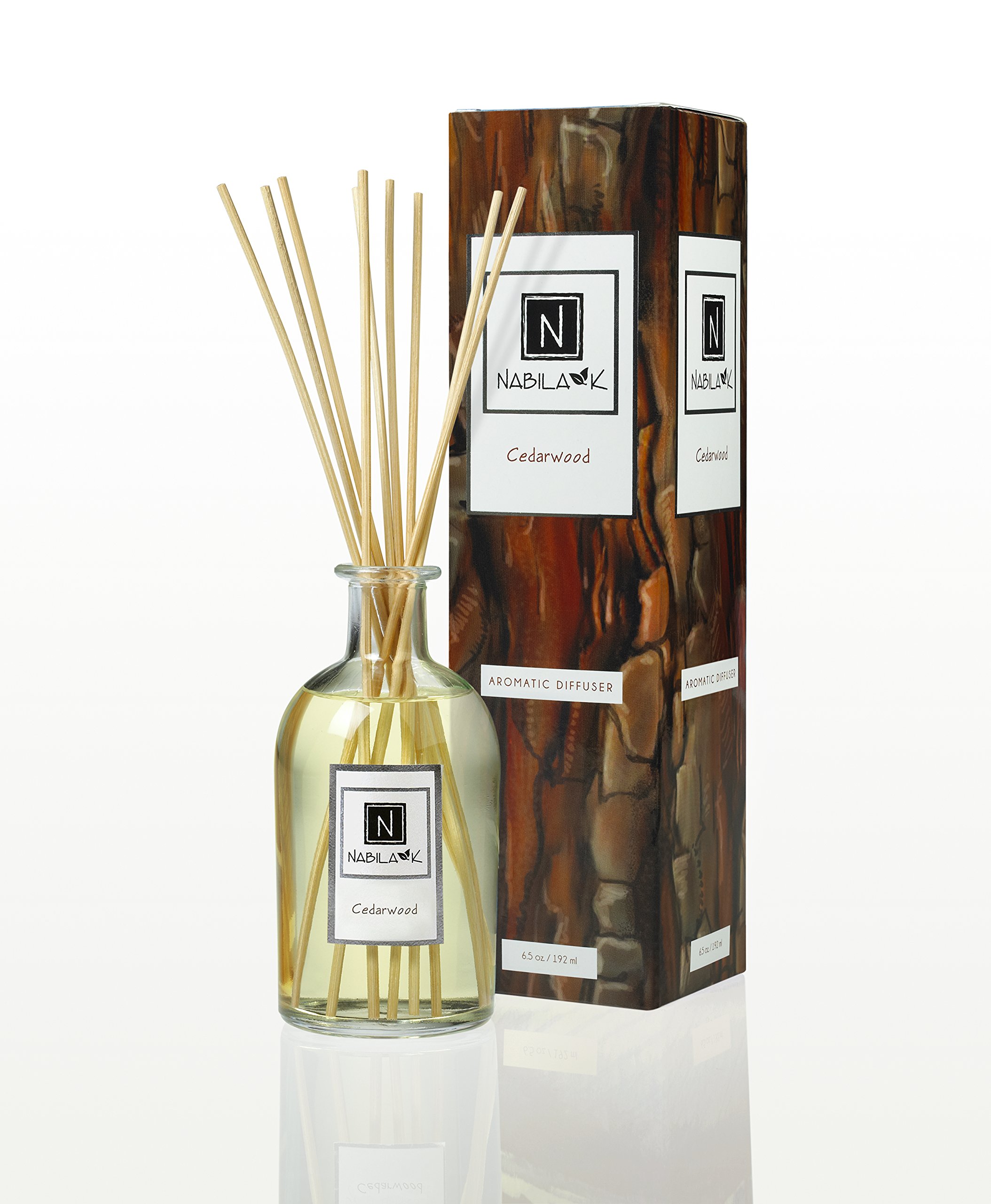 Cedarwood - Essential Oil Reed Diffuser - Aromatic Diffuser - Home, Office, Kitchen, Bathroom - Home Decor - Aroma Therapy - Spicy Floral, Citrus, Vanilla, & Spice - Fragrance Gift - 6.5 oz