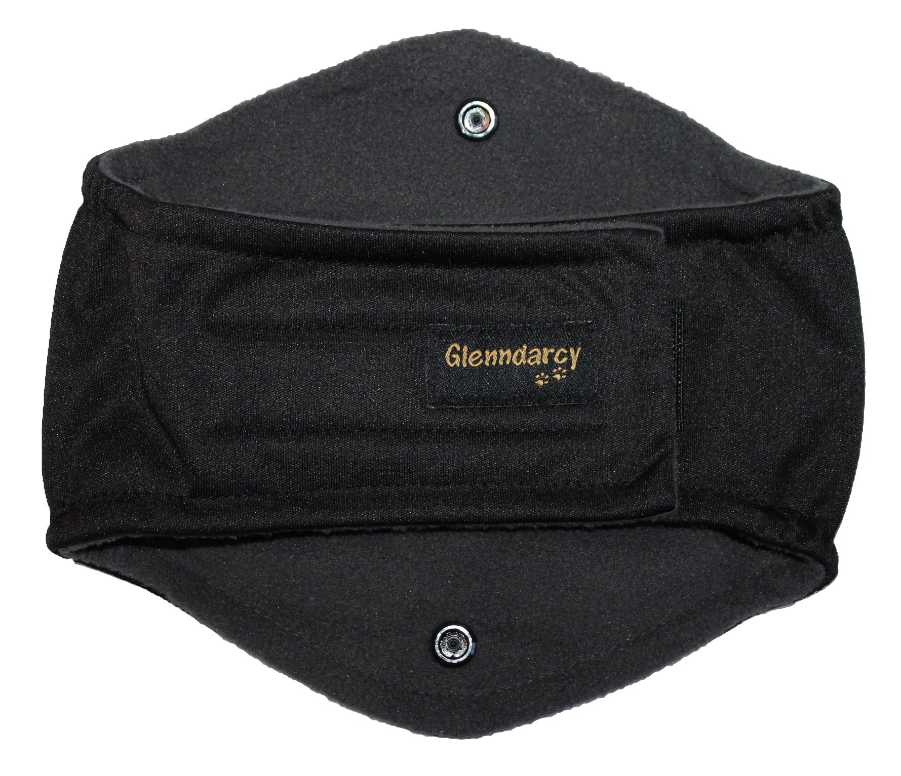 Glenndarcy Diamond Multi-Directional Dog Belly Band - Urine Incontinence - Black Medium and 2 Washable Pads