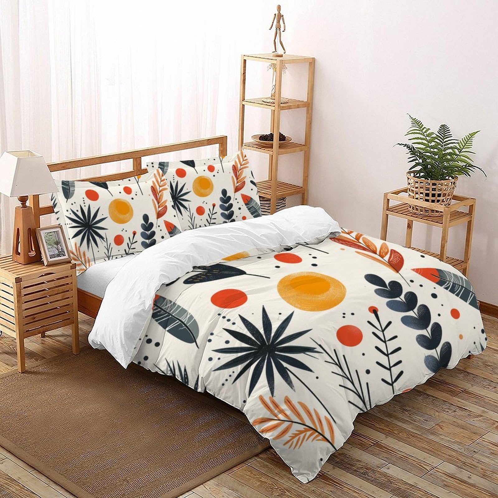 Housse de couette 3D douce et facile d'entretien avec zip 260x220