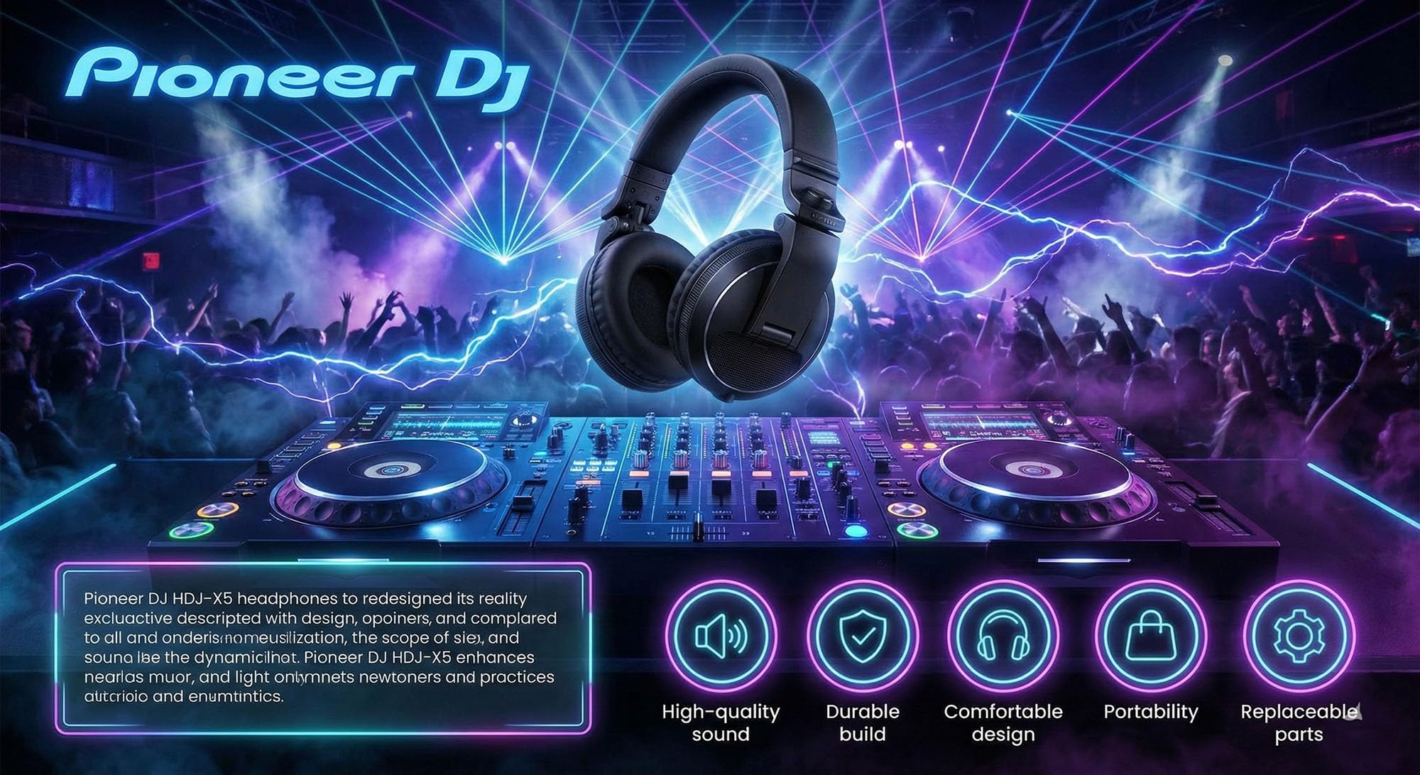 Amazon.com: Pioneer DJ HDJ-X5 Over-Ear DJ Headphones - Black