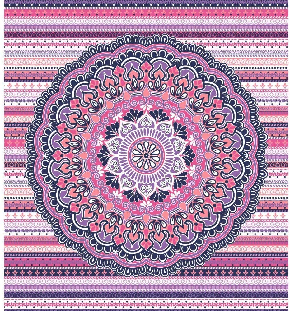 Level25 Pareo de Playa Grande para el Suelo. Tamaño 210x230cm. Algodón Estampado (Fucsia)