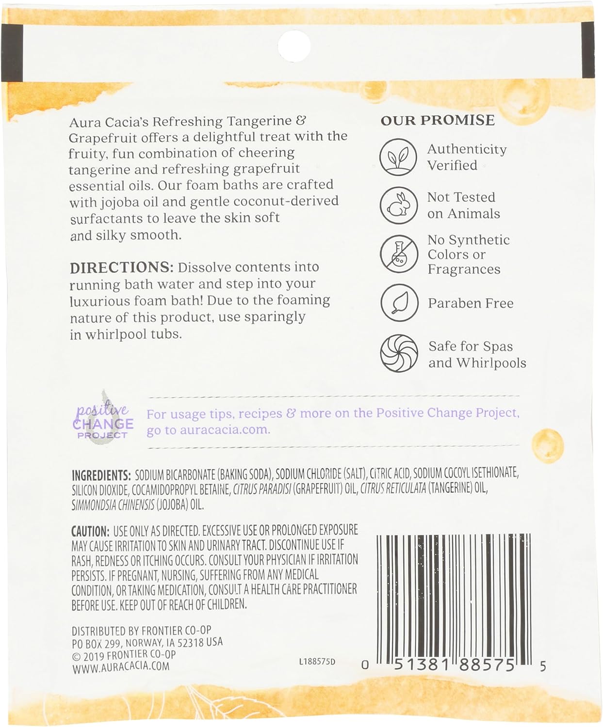 Aura Cacia Foam Bath, Tangerine/Grapefruit, 2.5 Ounce - Image 2