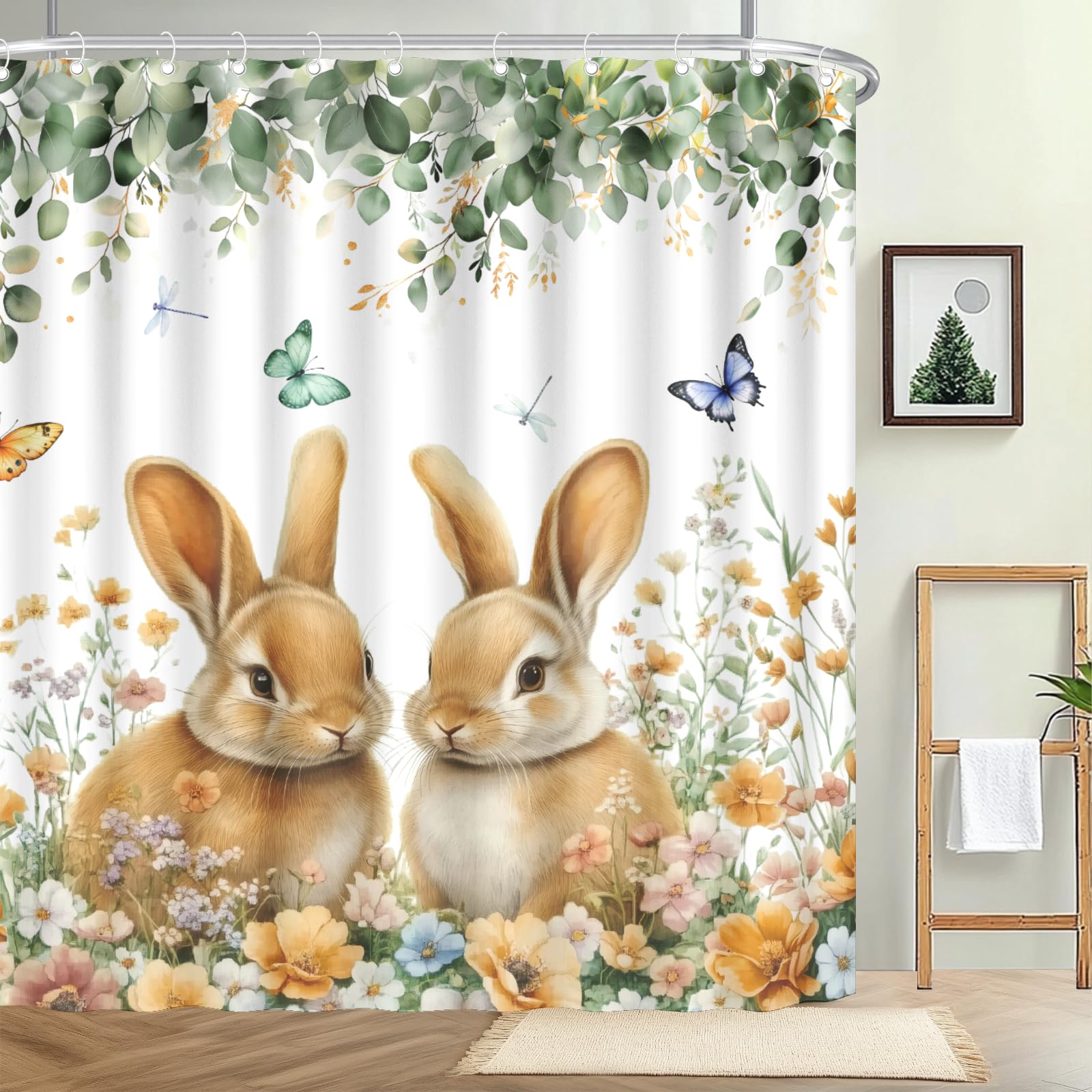 VentuCoven Happy Easter Shower Curtain Easter Shower