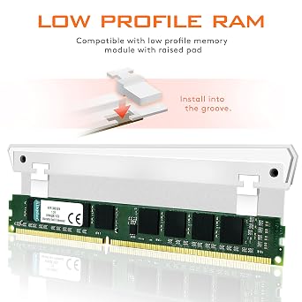 EZDIY-FAB 5V ARGB Memory RAM Cooler DDR Heatsink for DIY PC Game MOD DDR3 DDR4- White-2 Pack