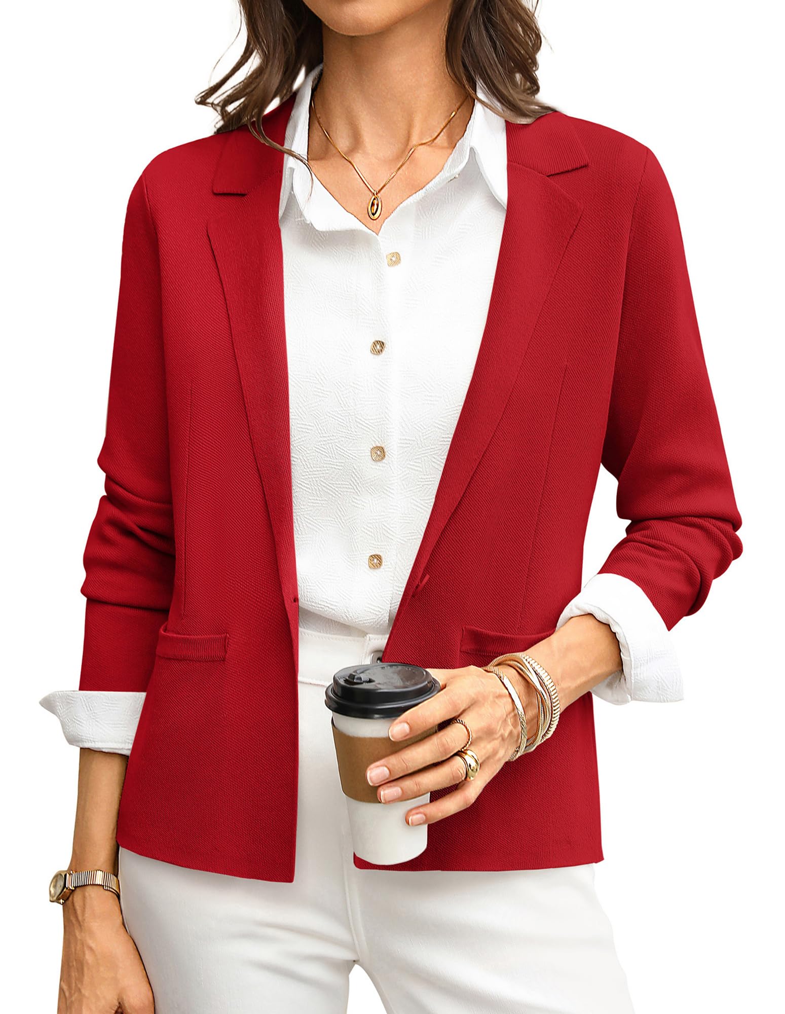 Women Sweater Blazer Business Casual 2026 Knit Suit Jackets Long Sleeve Lightweight Cardigan Work Office-image-44