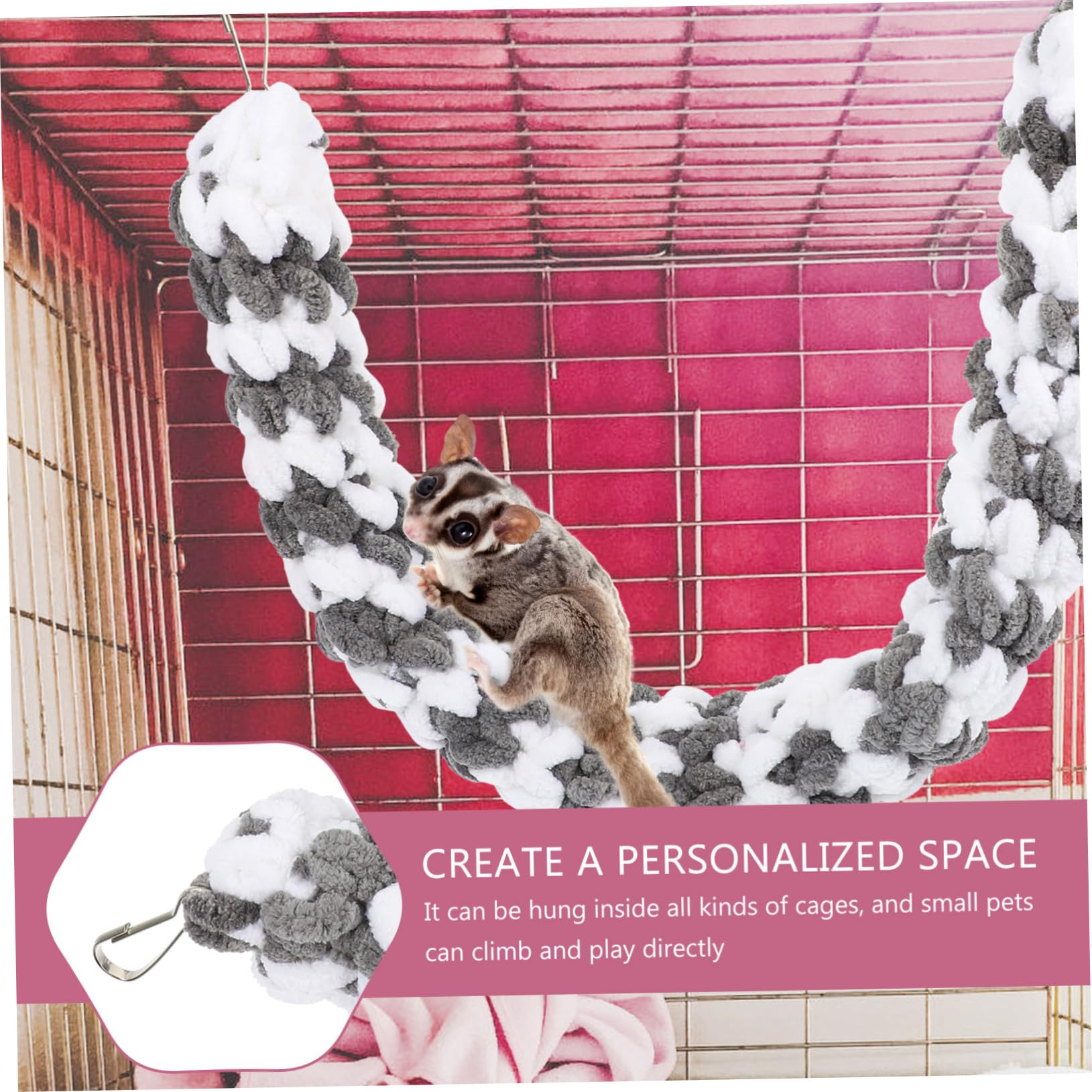 POPETPOP 4piezas Juguete De Cuerda para Hámster y Mascotas Pequeñas Accesorio De Natural y Seguro para Ejercicio y Diversión Compatible Cobayas y Petauros
