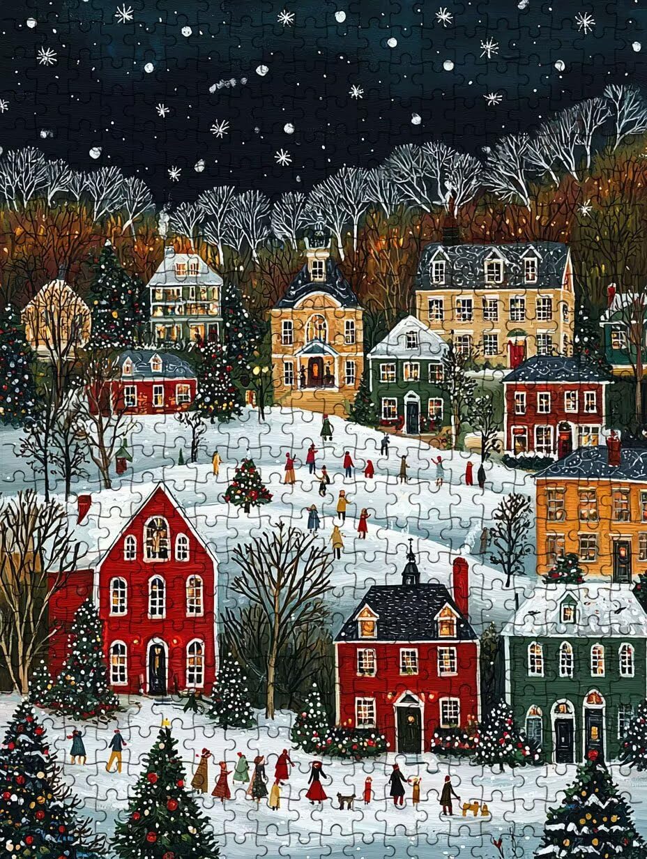 Puzzle 2000 Pezzi Vista Di Natale 3D Puzzle per Adulti Impegnativo, Educa Puzzles Artistico, Divertente E Stimolante Puzzles Decorativo per La Famiglia, Regalo e Decorazione Pareti BXHZW6-822