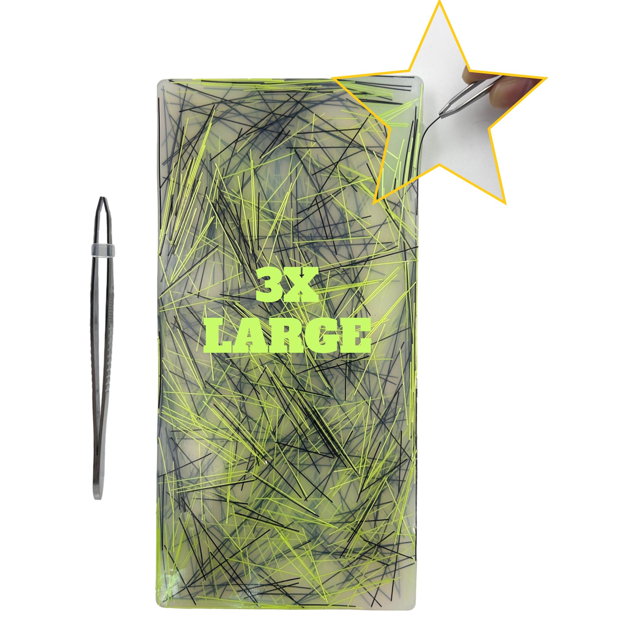 Furrbudie Picky Pad Large Hair Skin Picking Fidget Toys, Adult Pick Pad Fidget, Picky Party Pad, Stress & Anxiety Relief Sensory Toys for Skin Picking Pad with Tweezer(Hair Large)