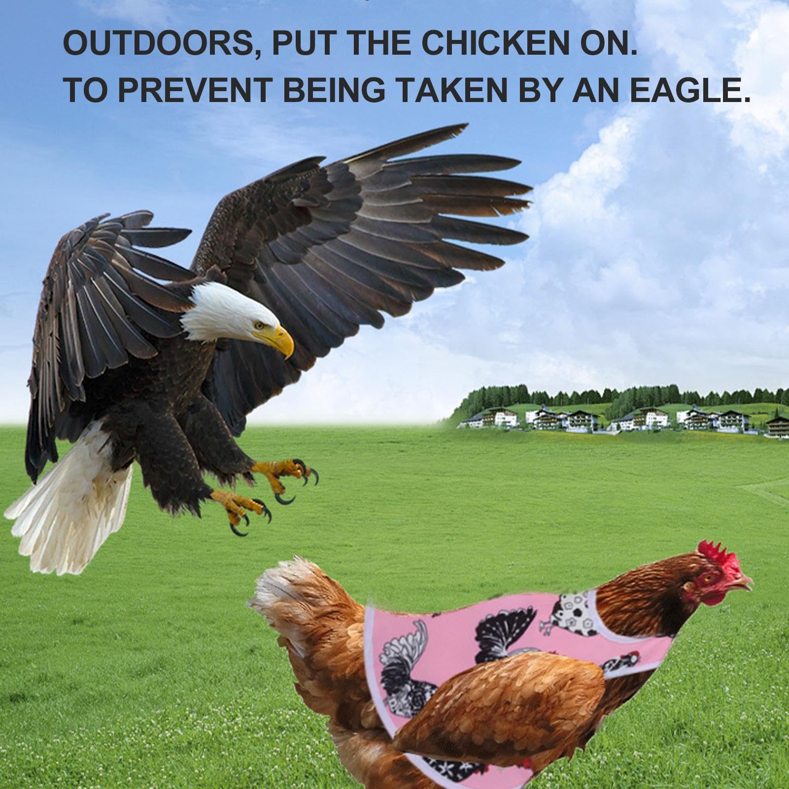 Sillín de gallina – Delantales de gallina | Protector de espalda de alas | Protector de pollo transpirable para picar gallinas | Protector de pollos con banda elástica para granja en casa