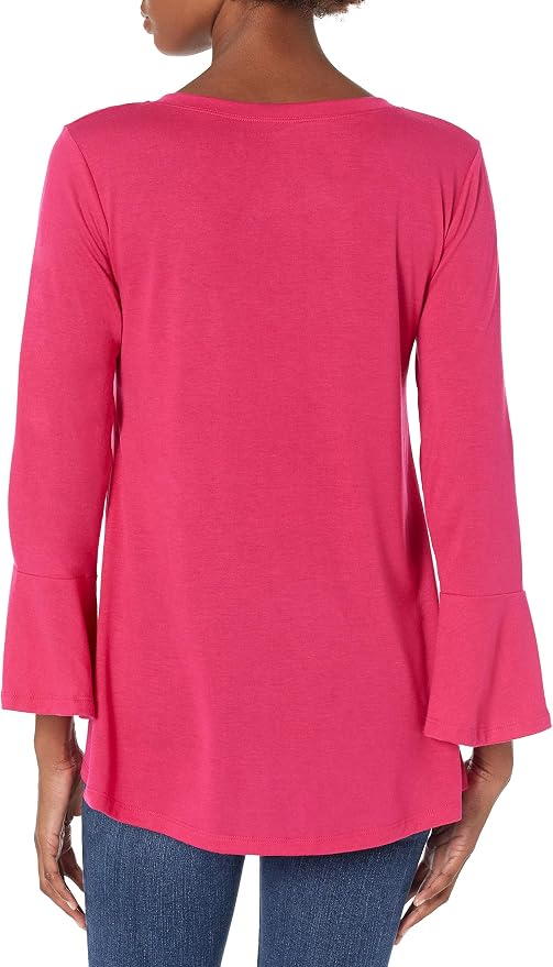 Hanes ComfortBlend Women's Lightweight Bell Sleeve Top - Ocean Depths Color, Medium - View #10