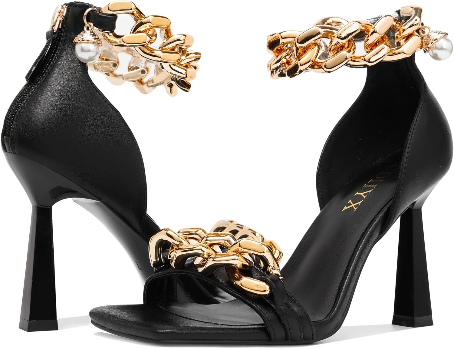 CDHYX Women's Stiletto High Heels Sexy Square Open Toe Shoes Formal Wedding Party Classic Heeled Sandals with Back Zip Design - Image 4