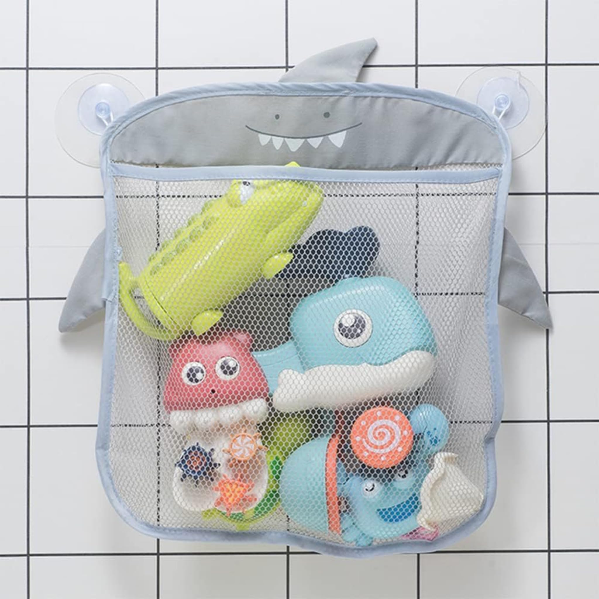 Colorful Mesh Bath Organizer Bag - Hanging Multifunctional Storage Basket - Bathroom Accessory With Toy Storage Net - Shower Supplies Organization Hanger — view 4