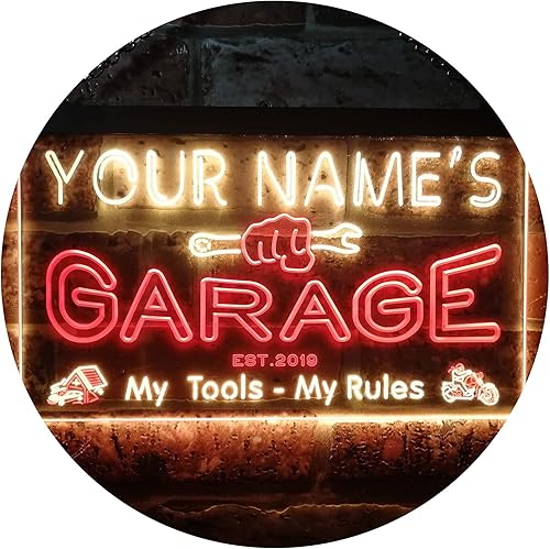 Miniatura 24 de ADVPRO personalizado: tu nombre estación del año, garaje temático, cueva para hombres. Decoración con color LED neón único signo 24 x 16 pulgadas