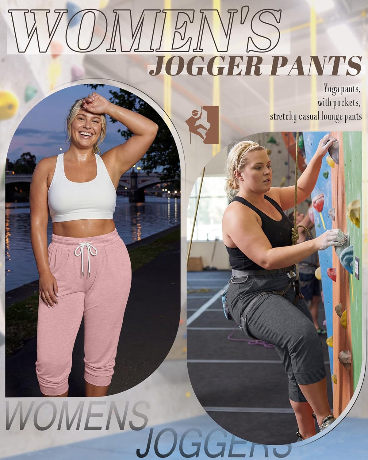 Neer 3 Pack Women's Plus Size Capris, Cotton Lounge Capri Pants Cropped Casual Sweatpants Drawstring Pants with Pockets - Image 5