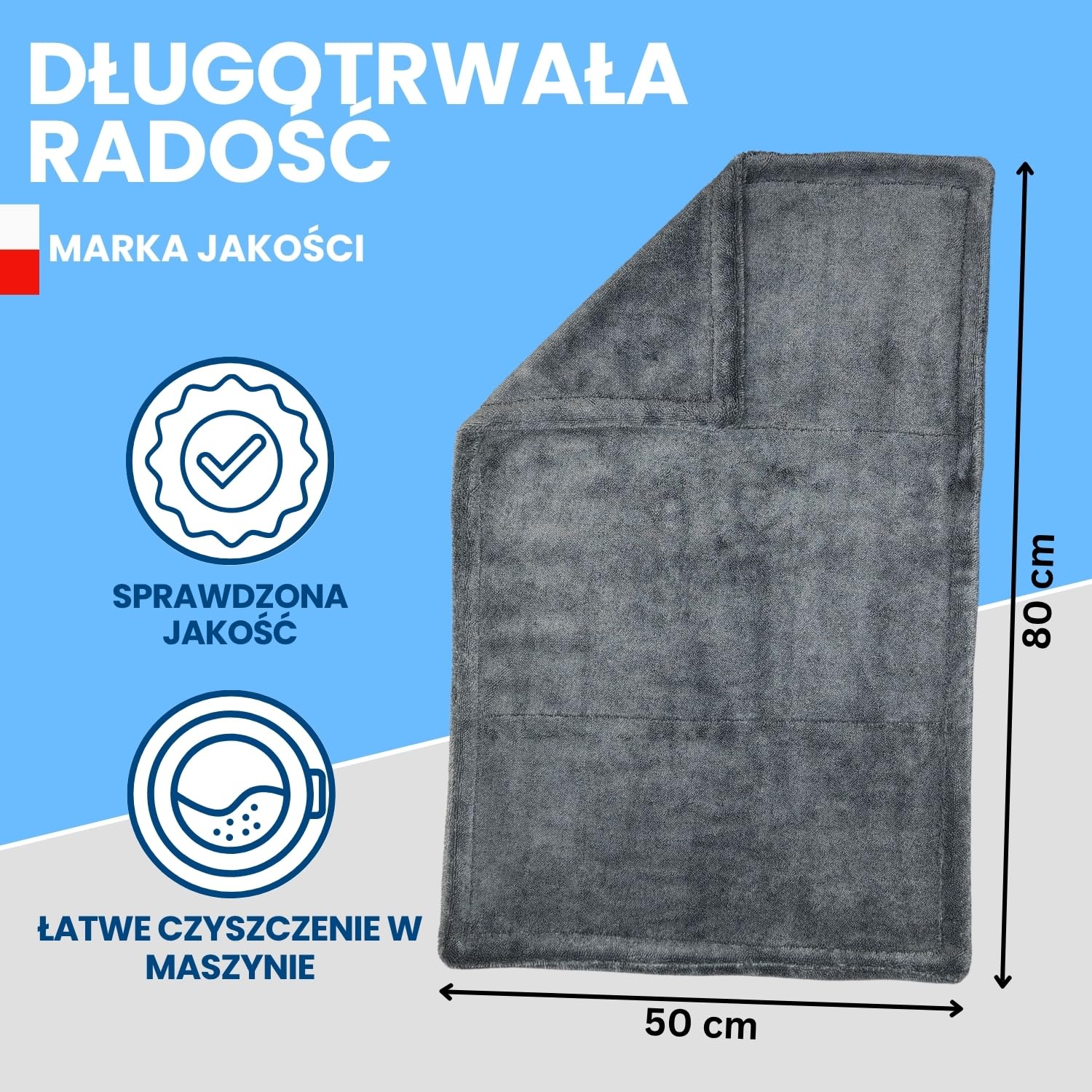 Ivality® Bardzo chłonna ściereczka z mikrofibry o wymiarach 50 x 80 cm, gramatura 1800 g/m², do czyszczenia motocykli i samochodów, nie mechaci się, nie uszkadza lakieru