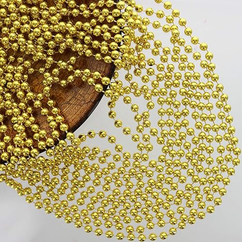 Miniatura 7 de GiftExpress Collares de cuentas rojas metálicas de 33 pulgadas y 0.276 in, collares de cuentas para fiesta de Mardi Gras a granel, collar de disfraz