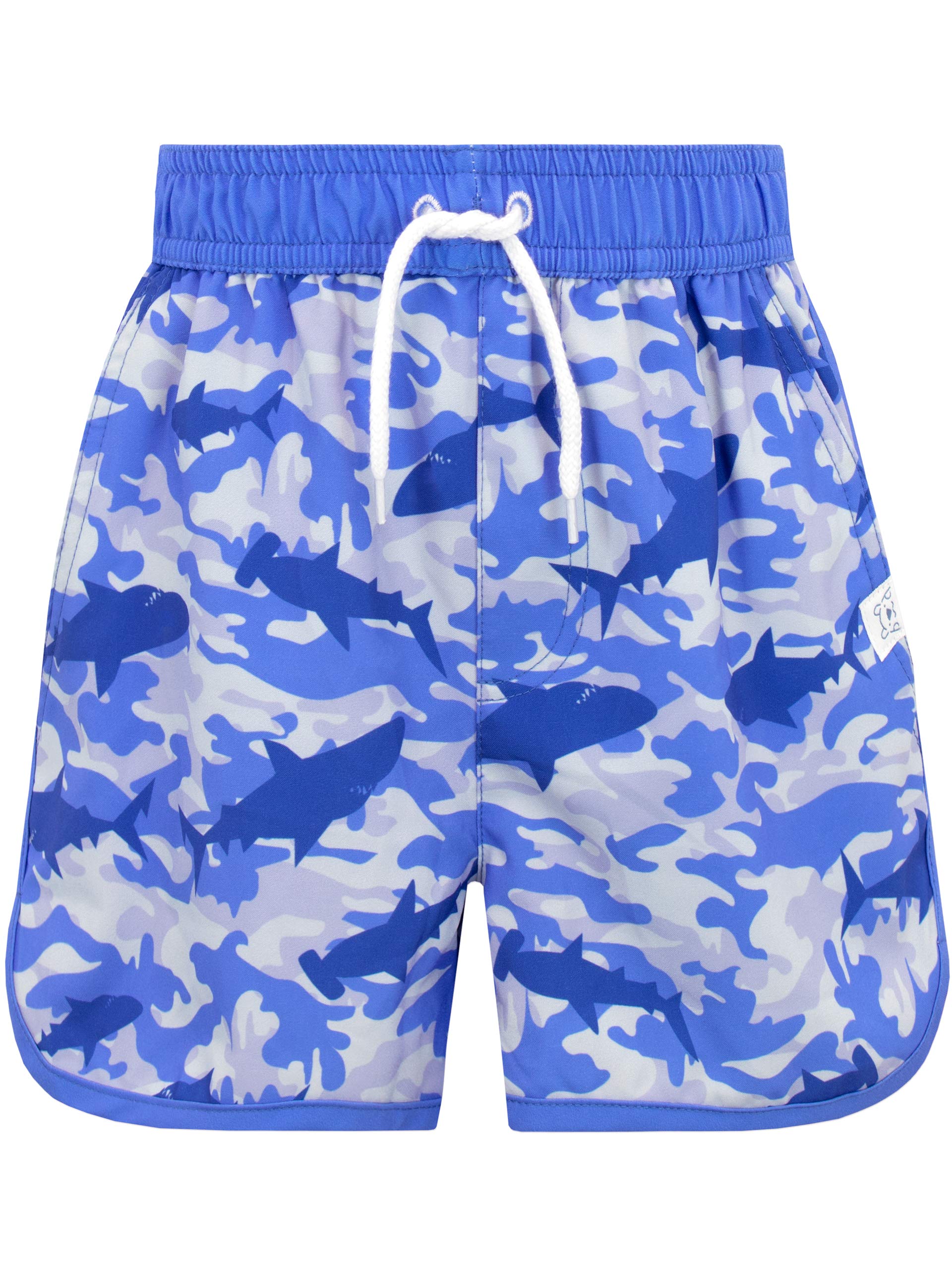 Harry Bear Boys Blue Camo Sharks Swim Shorts Age 6 To 7 Years