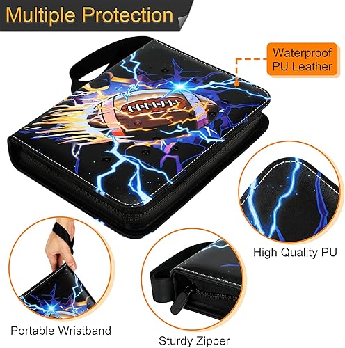 Miniatura 2 de Football Card Binder, 900 Pockets Football Cards Holder with 50 Removable Sleeves, Sports Card Binder for Cards Display and Storage, Zipper Card