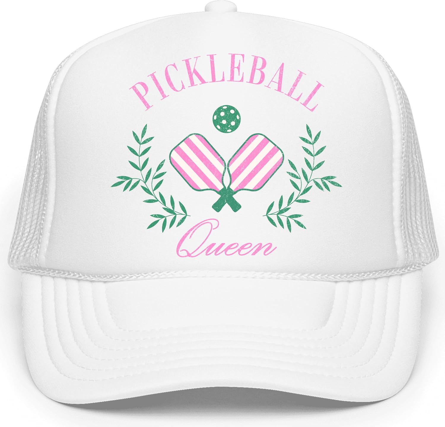 Pickleball Queen Trucker Hat Funny Sporty Pickleball Graphic Classic 5 Panel Mesh Snap Back