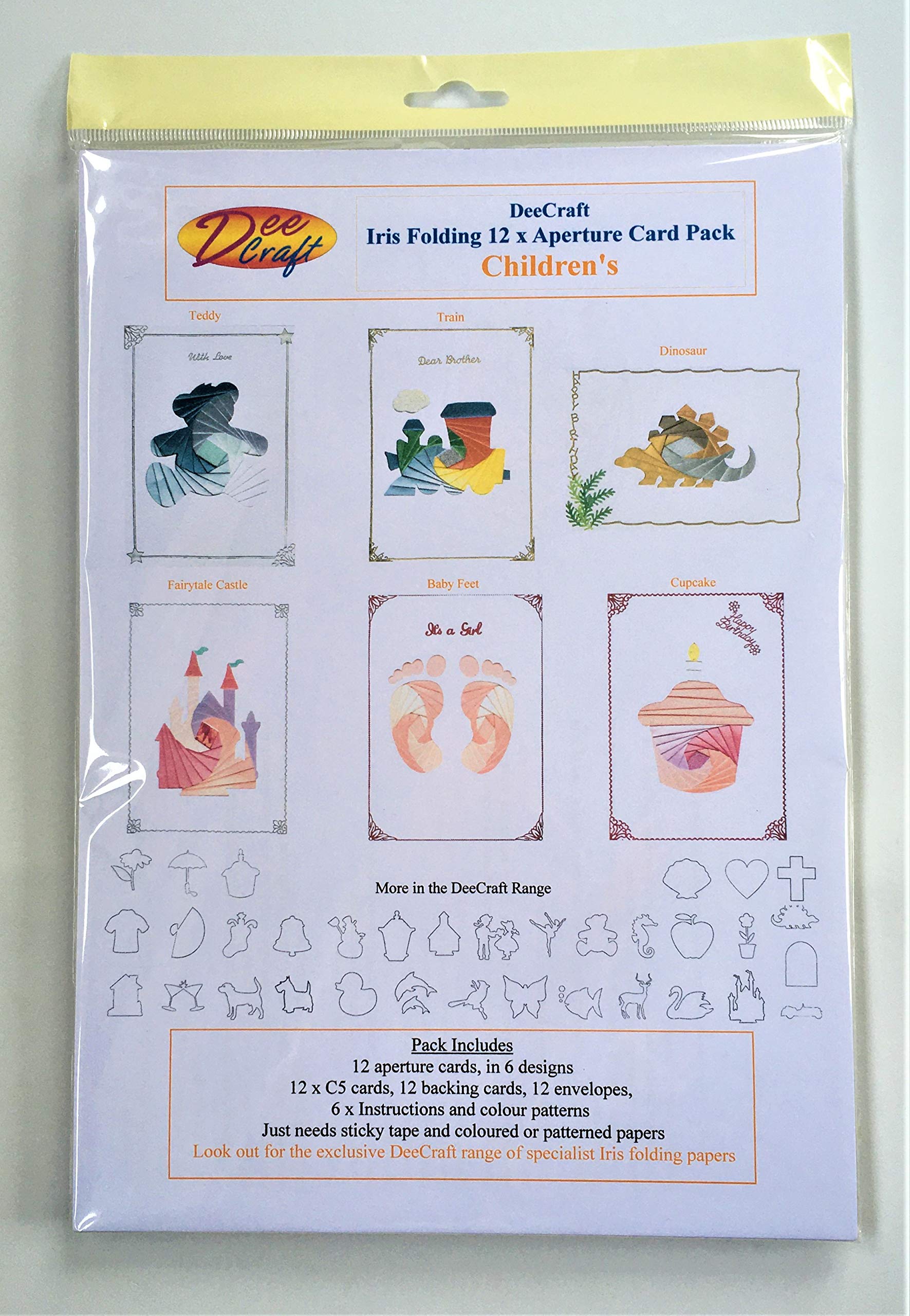 Iris Folding Card Pack Childrens Multi C5 Size Makes 12 Cards DeeCraft