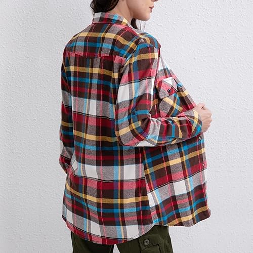 Miniatura 2 de Match - Camisa de franela de manga larga y a cuadros para mujer