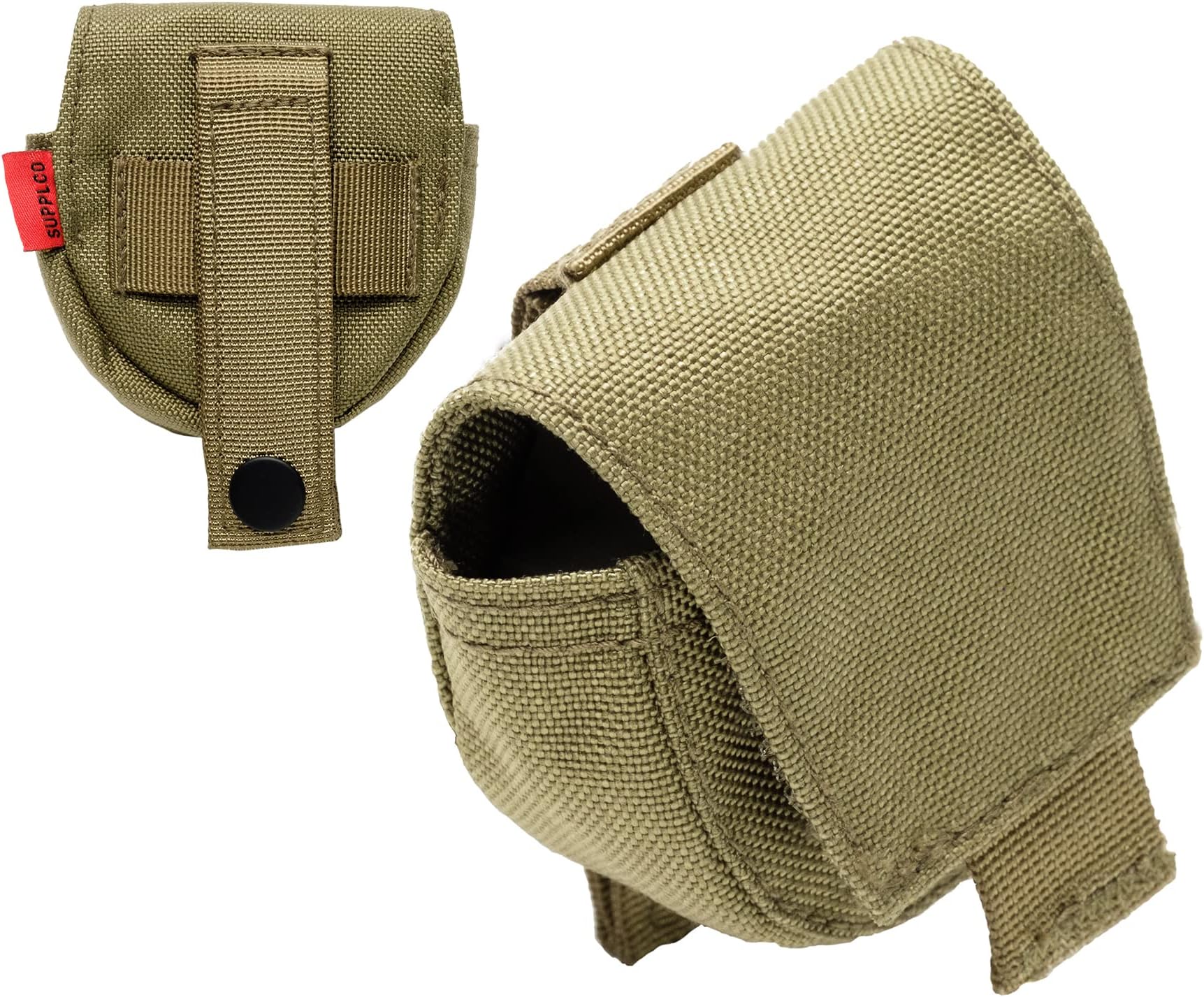 Trademark Supply MOLLE Dip Can Pouch, Rapid-Access Tactical Pouches with Hook-and-Loop Flap, Small MOLLE Pouch for Belts and Bags, Tactical Belt Pouch for Outdoor and Law Enforcement, Green