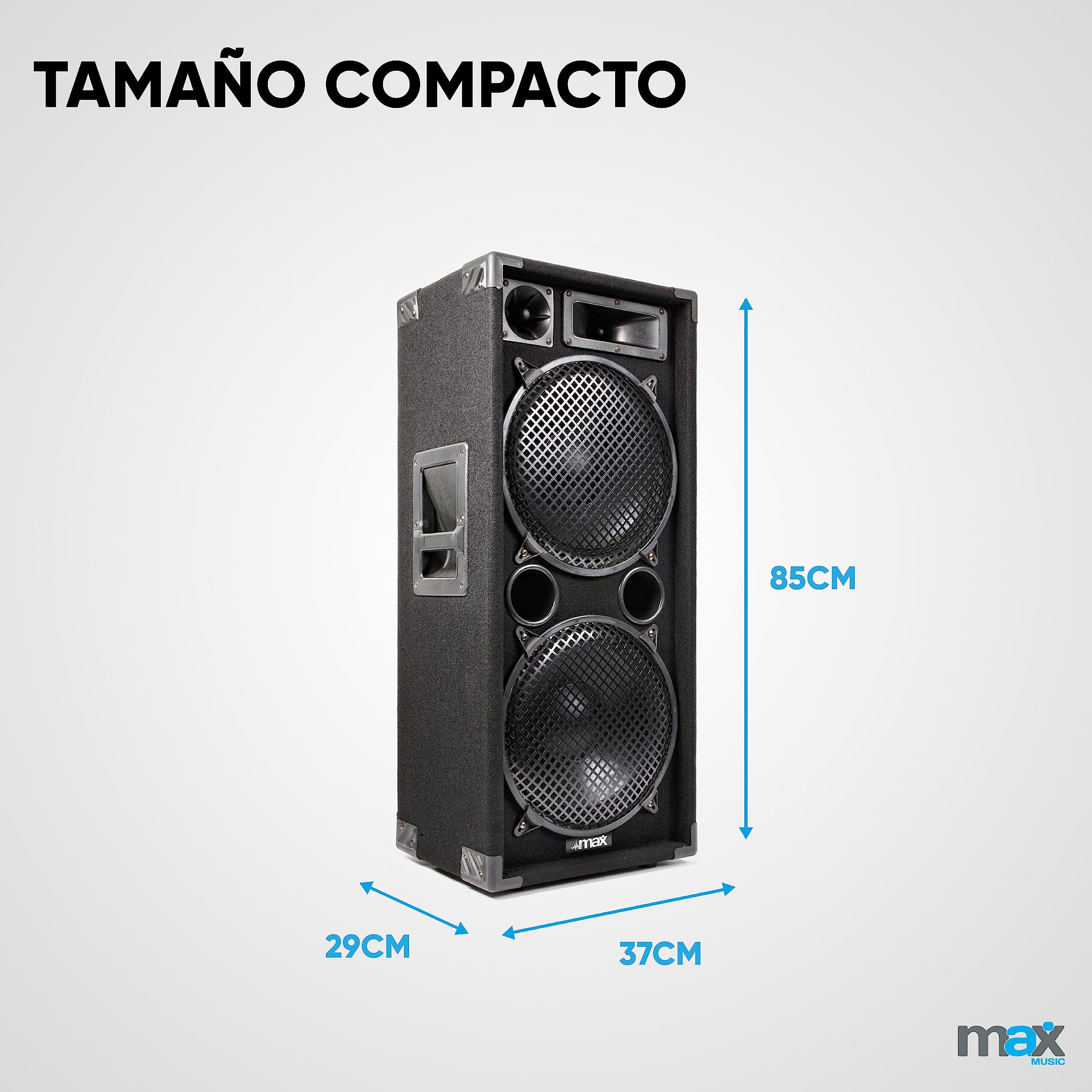 MAX212 Kit de Sono DJ, Amplificador y Mezclador – 2800 W, kit perfecto para principiantes y profesionales, ideal para animar tus veladas negras