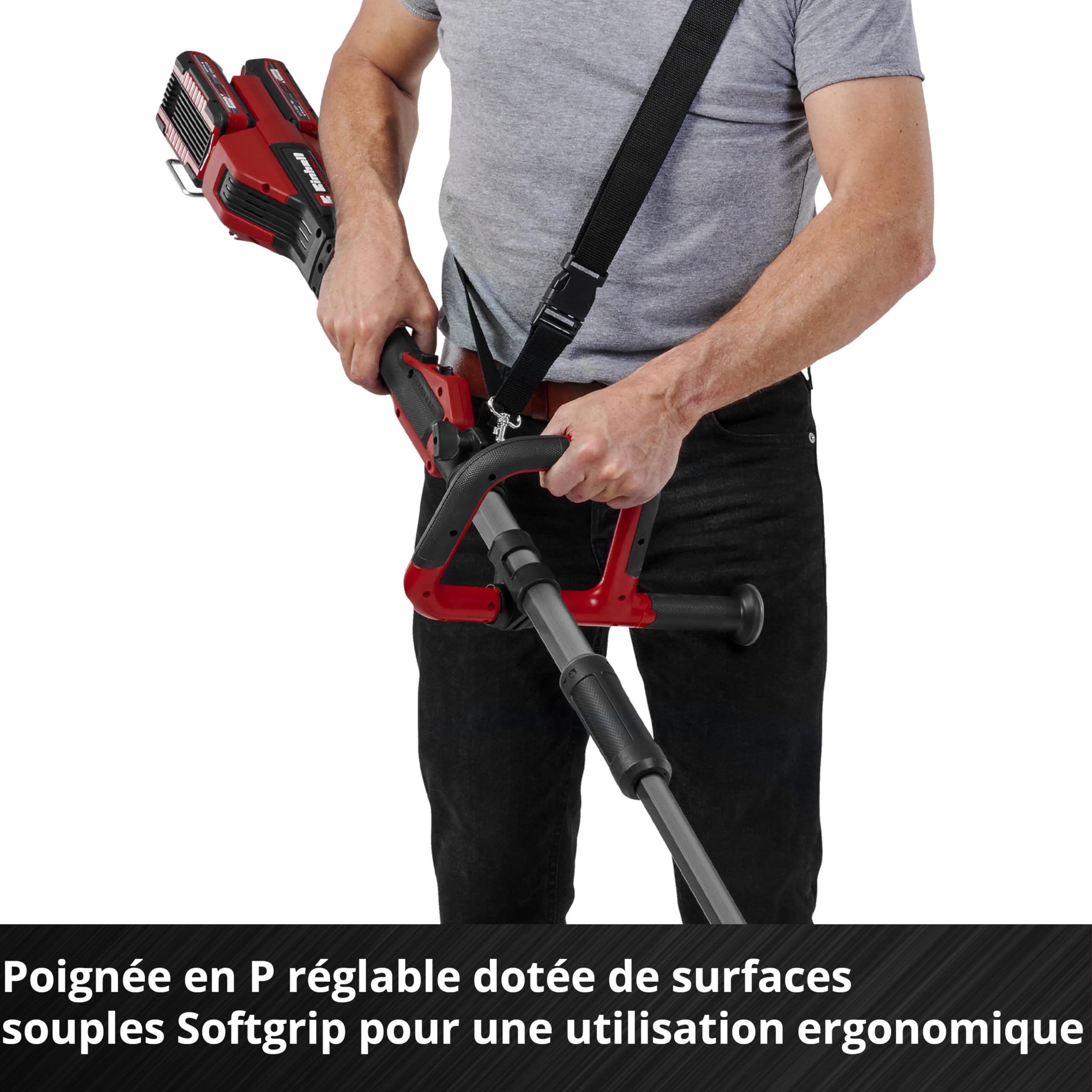 Einhell Professional Débroussailleuse sans fil GP-BC 36/430 Li BL-Solo Power X-Change (36V, moteur sans charbon, largeur coupe 43cm, bobine double fil, lame 3 dents) + Twincharger et 2 Batteries 4,0Ah