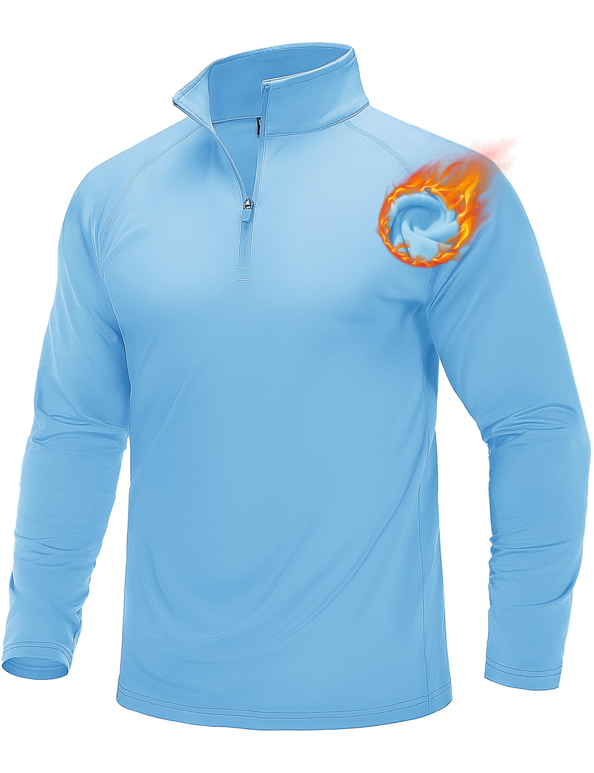 MAGCOMSEN Men's Quarter Zip Pullover Long Sleeve Sweatshirts Fleece Lined Golf Pullover Thermal Gym Workout Tops