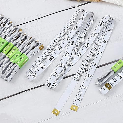 Miniatura 4 de 24 reglas de cinta métrica suave de doble escala de 60 pulgadas59.1 in a granel para coser tela a medida