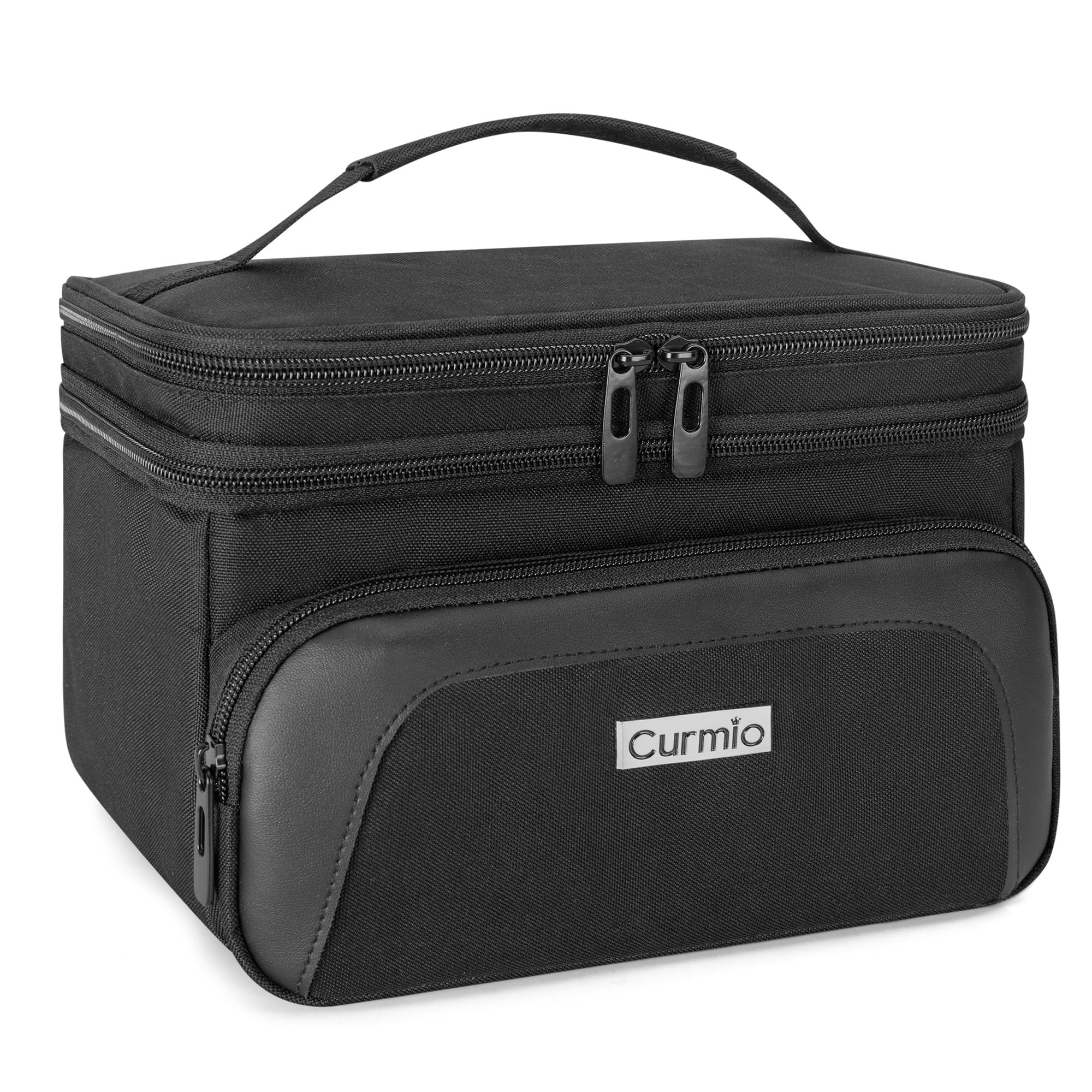 CURMIO Sac de Transport pour Tondeuse à Cheveux, Double Couche Étui Organisateur Compatible SUPRENT/Hatteker/Wahl, Noir