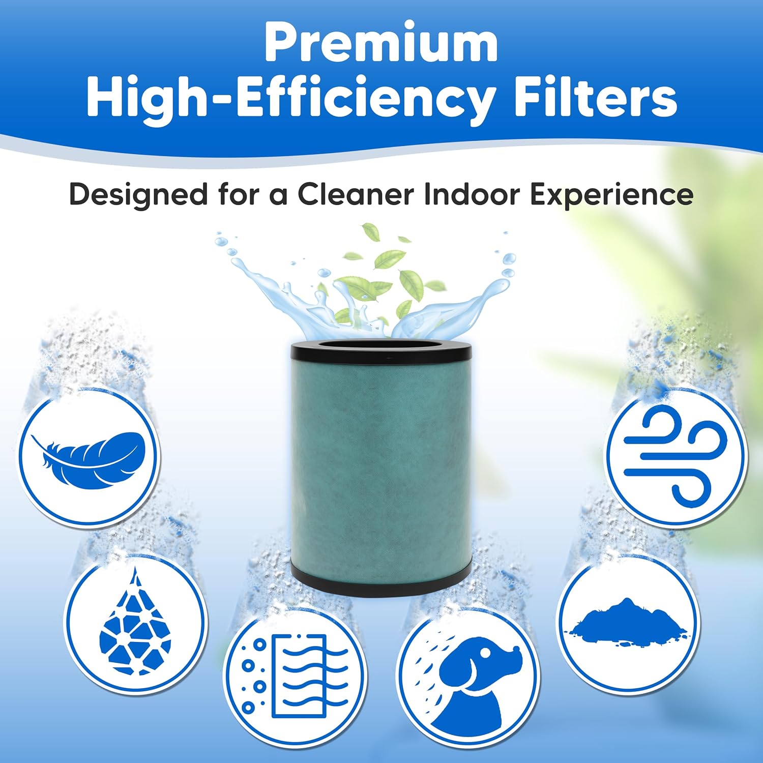 5-Pack Air Purifier Filters for Happi KJ500 Filter Replacement - Compatible with Our Happi Happiness KJ500 H13 HEPA Activated Carbon