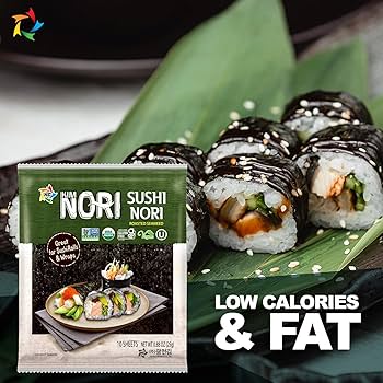 Amazon.com : KIMNORI Sushi Nori Seaweed Sheets – 10 Full Size USDA
