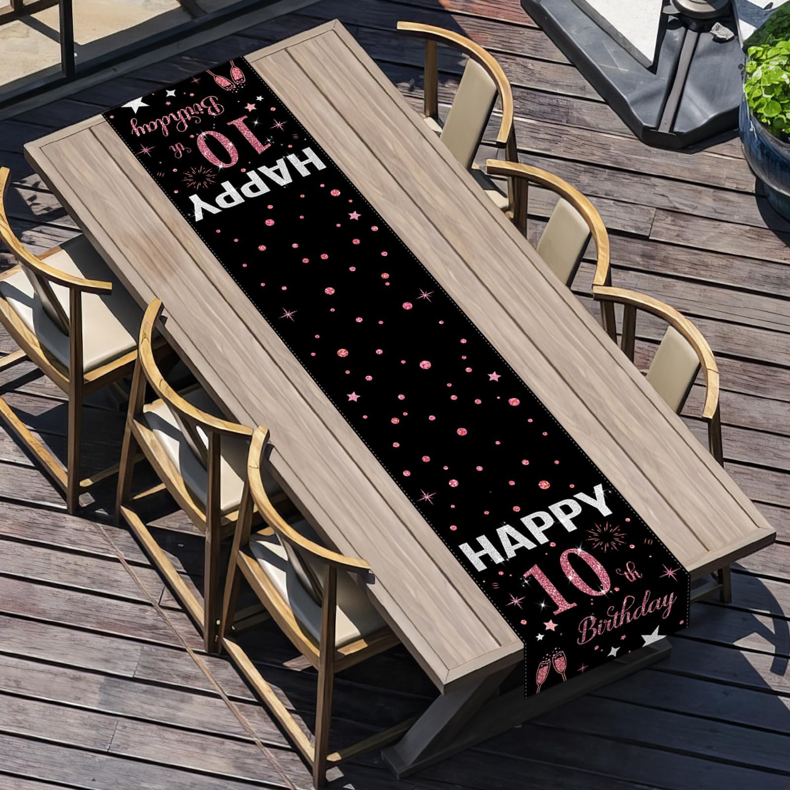 Kleurrijk Happy Birthday tafelkleed, verjaardagsdecoratie, tafelloper