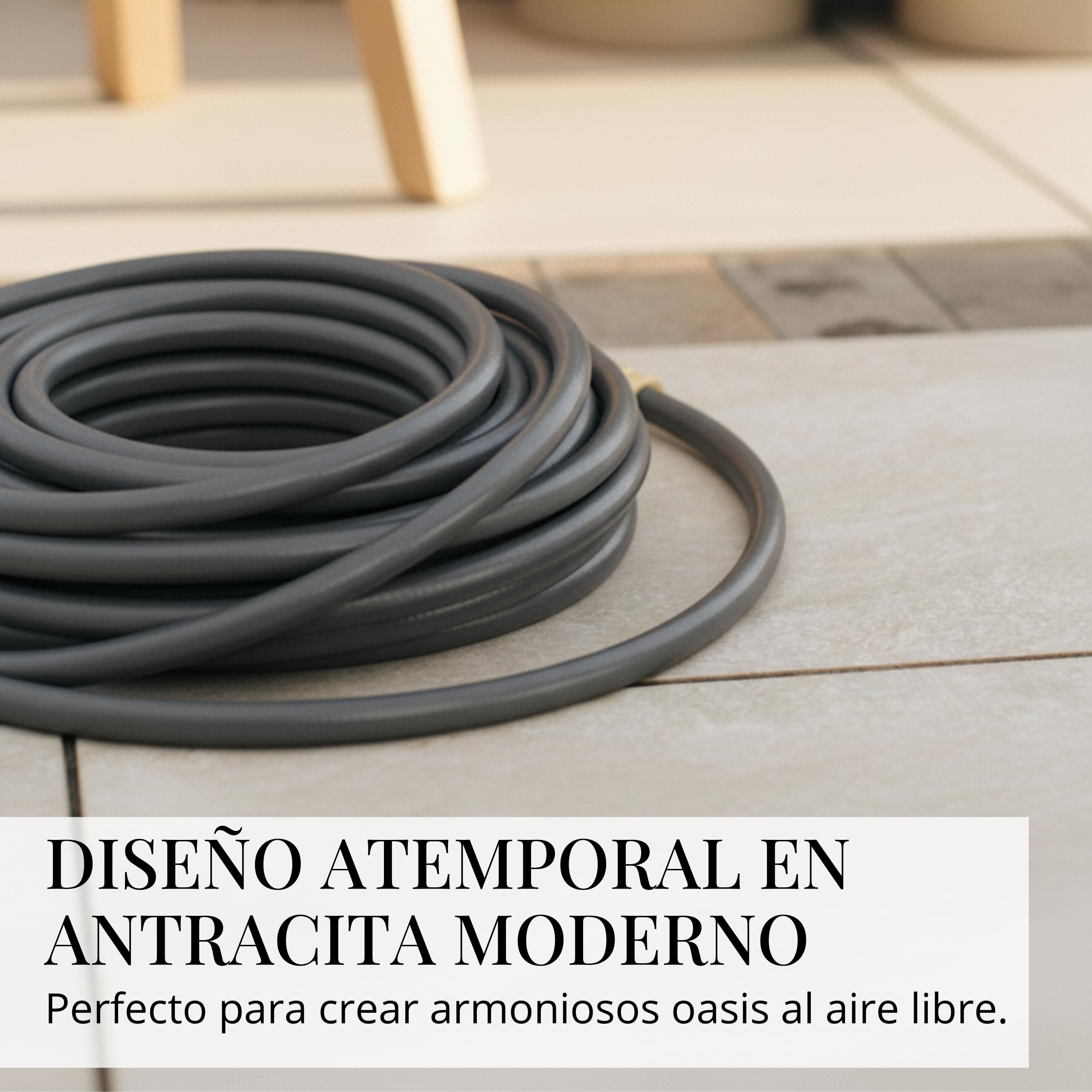 LIVLIG Manguera Jardin 30m – Manguera de Riego Flexible, 60% Reciclado, Resistente UV, Antitorcion, 1/2 Pulgada, Anthracite