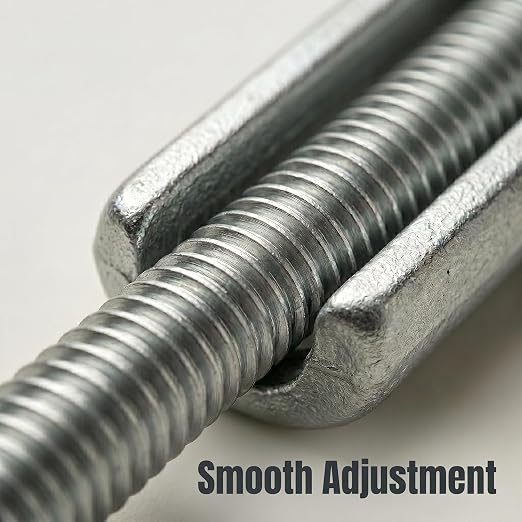 Tensor de cable tipo gancho-gancho de acero al carbono galvanizado, 1/2" x 6", carga máxima de trabajo de 1500 lb, para toldos, cercas de cable y aparejos industriales miniatura 5