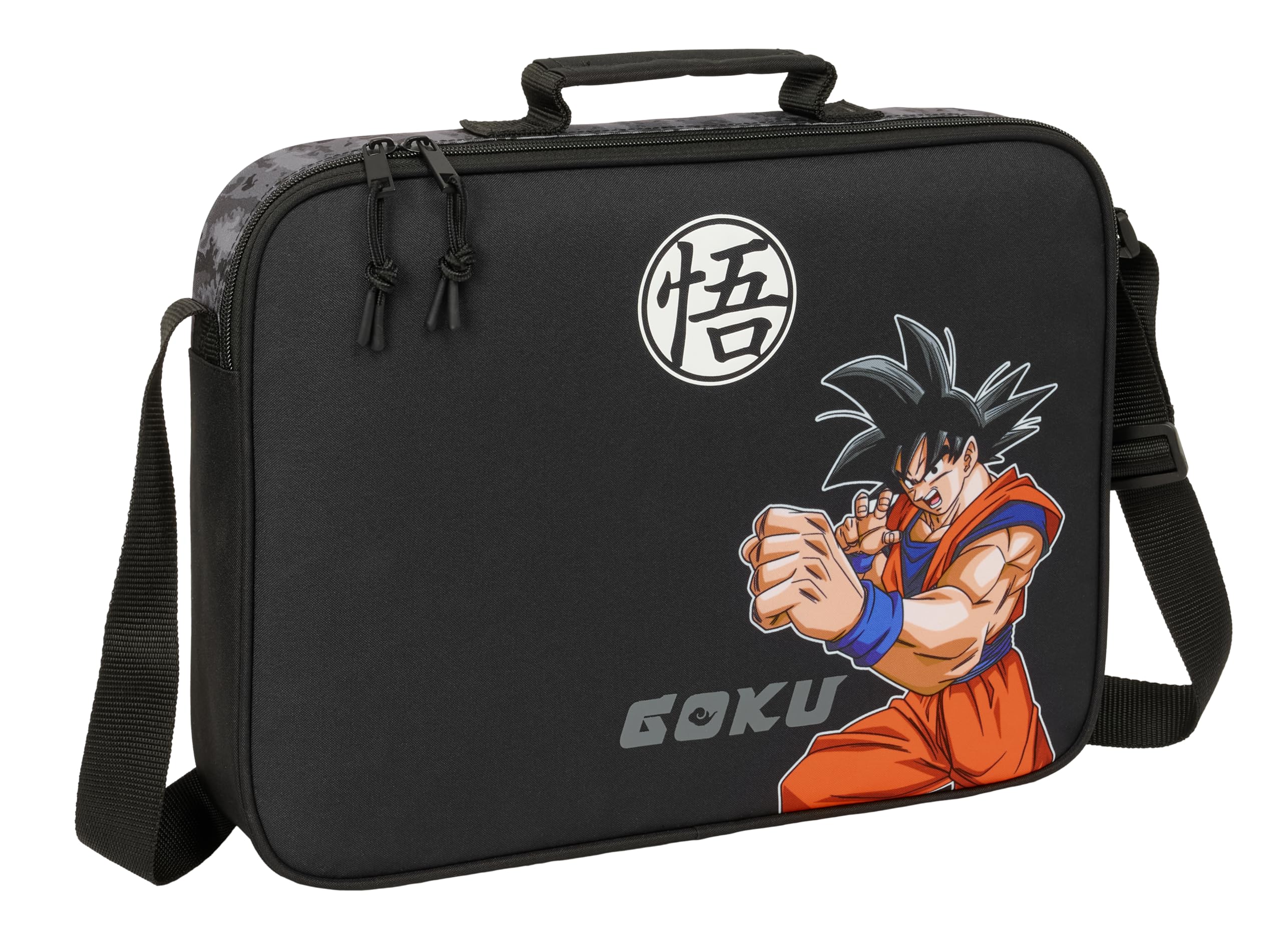 DRAGON BALL - Cartera Extraescolares, Maletín Portatodo, Bandolera, Cómoda y Versátil, Calidad y Resistencia, 38x6x28 cm