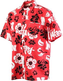 Wes and Willy NCAA Mens Hawaiian Floral Button Down Shirt