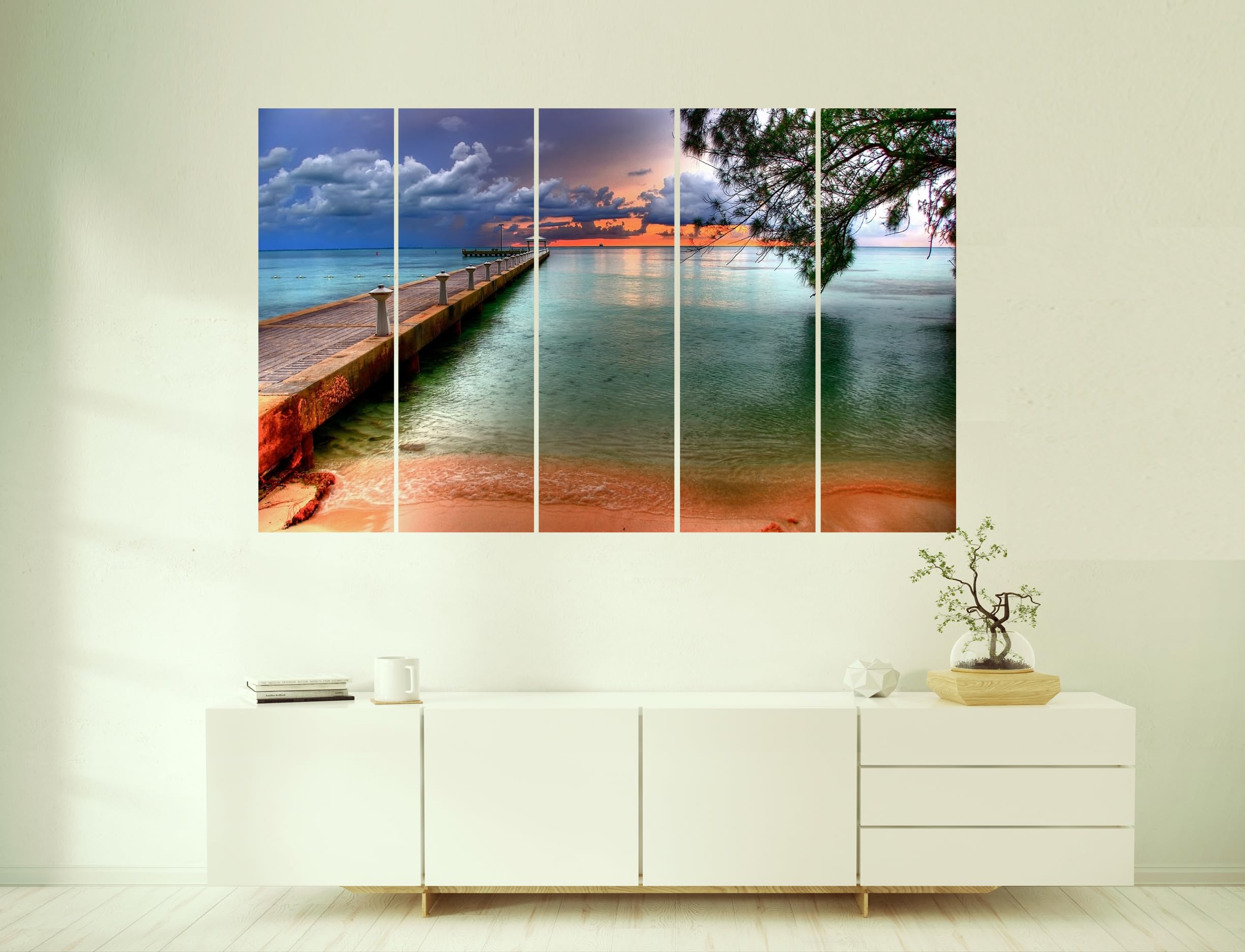 CN RETAILS Modern Art Abstract Multiple Frames Wall Painting for Home Decor, Bedroom, Office, Hotels (60inch x 36inch, Big size, Multicolour) cn_3660_nn_07_04