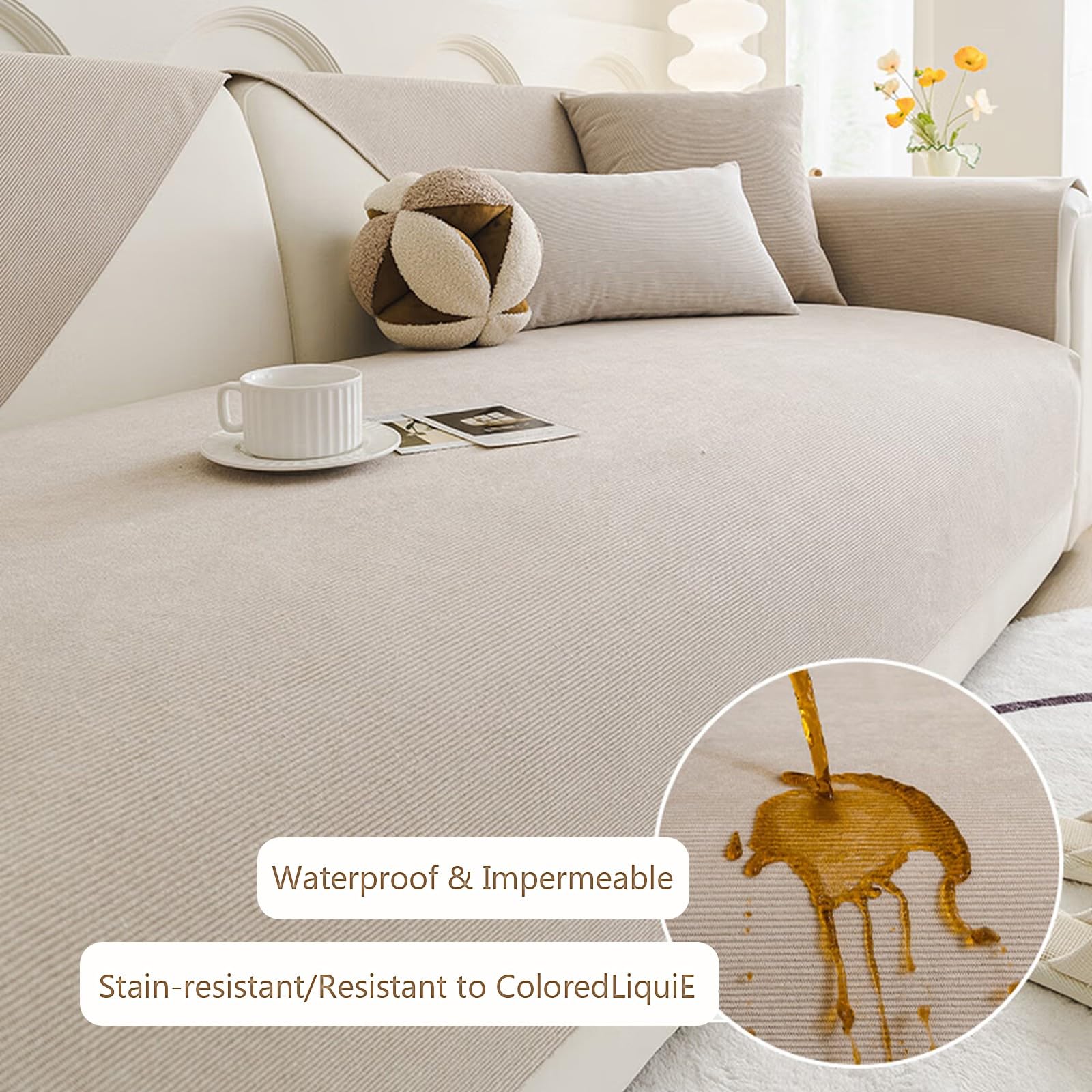 Genérico Funda De Sofá Universal Impermeable - Ajuste VersáTil para Varios Modelos - Manta Cubre Sofa Antideslizante(Brown,110x240cm)